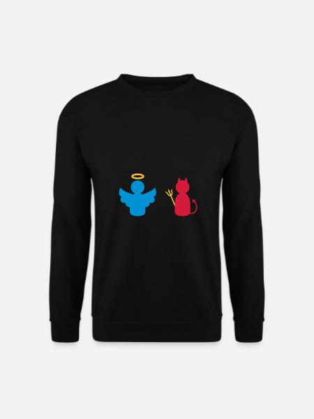 ★ Couleurs de conception modifiables ★ Anges et démons - Sweat-shirt Unisexe - noir