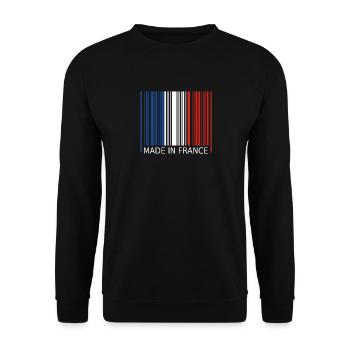 Frankreich Barcode Made in France - Unisex Sweatshirt - black - Front - Alina (178cm) & Michal (187cm)