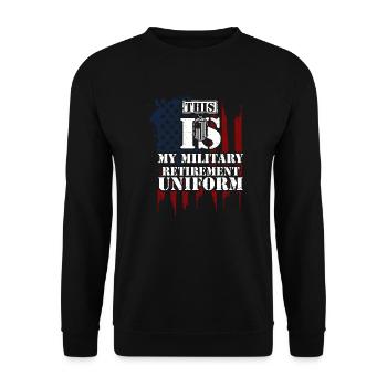 This Is My Military Retirement U... - Unisex Sweatshirt - black - Front - Alina (178cm) & Michal (187cm)