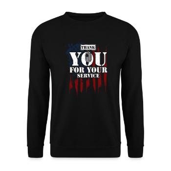 Thank You For Your Service - Unisex Sweatshirt - black - Front - Alina (178cm) & Michal (187cm)