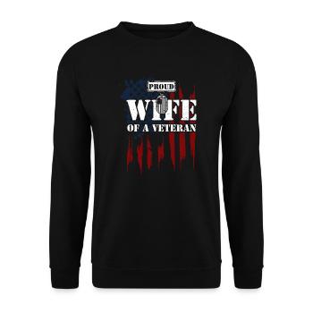 Proud Wife Of A Veteran - Veteran - Unisex Sweatshirt - black - Front - Alina (178cm) & Michal (187cm)