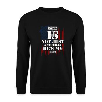 My Dad Is Not Just A Veteran He'... - Unisex Pullover - Schwarz - Vorne - Alina (178cm) & Michal (187cm)