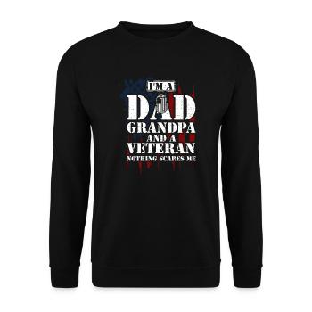 Je suis un papa grand-père et un vétéran... - Sweat-shirt Unisexe - noir - Devant - Alina (178cm) & Michal (187cm)
