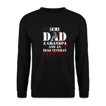 I'm A Dad A Grandpa And An Iraq... - Unisex Pullover - Schwarz - Vorne - Alina (178cm) & Michal (187cm)
