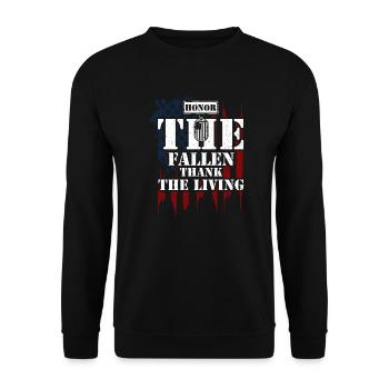 Honorez les morts Remerciez les vivants - Sweat-shirt Unisexe - noir - Devant - Alina (178cm) & Michal (187cm)