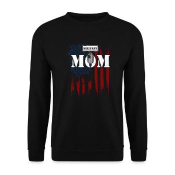 Military Mom - Veteran - Unisex Pullover - Schwarz - Vorne - Alina (178cm) & Michal (187cm)