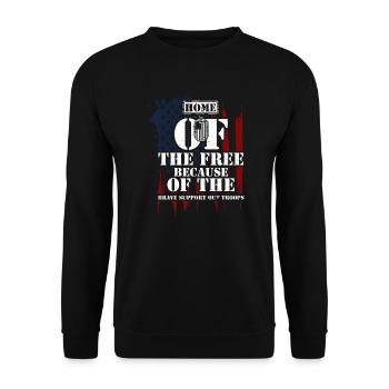 Home Of The Free Because Of The... - Unisex Pullover - Schwarz - Vorne - Alina (178cm) & Michal (187cm)