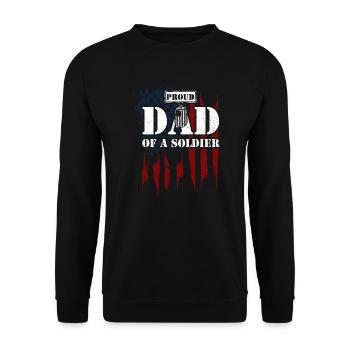 Fier papa d’un soldat - Vétéran - Sweat-shirt Unisexe - noir - Devant - Alina (178cm) & Michal (187cm)