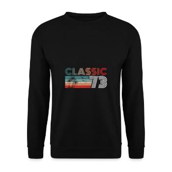 49 Year Old Birthday 2022 Classic 1973 49 Birthday - Unisex Pullover - Schwarz - Vorne - Alina (178cm) & Michal (187cm)