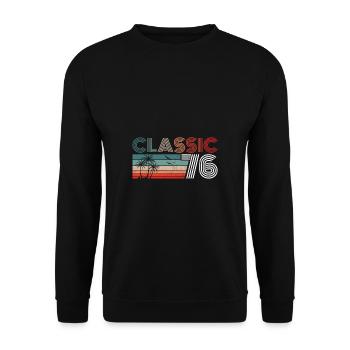 46 Year Old Birthday 2022 Classic 1976 46 Birthday - Unisex Pullover - Schwarz - Vorne - Alina (178cm) & Michal (187cm)