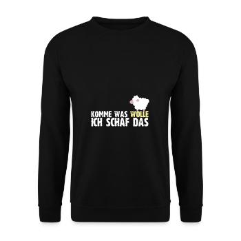 Komme Was Wolle Ich Schaf Das Baumwolle Bauer - Unisex Pullover - Schwarz - Vorne - Alina (178cm) & Michal (187cm)