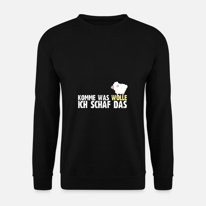Komme Was Wolle Ich Schaf Das Baumwolle Bauer - Unisex Pullover - Schwarz