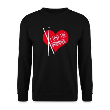 I love the drummer - I love the drummer - Unisex Sweatshirt - black - Front - Alina (178cm) & Michal (187cm)