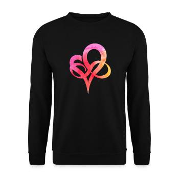 Wasserfarbe Herz - Unisex Pullover - Schwarz - Vorne - Alina (178cm) & Michal (187cm)