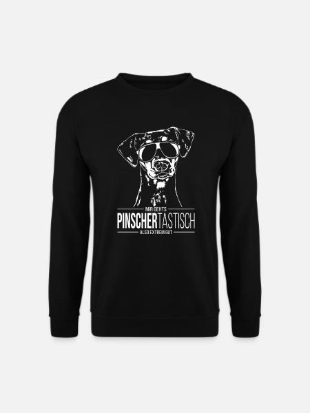 PINSCHERTASTISCH Deutscher Pinscher Spruch Hund - Unisex Pullover - Schwarz
