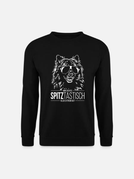 SPITZTASTISCH Wolfsspitz Spitz Spruch Wilsigns - Unisex Pullover - Schwarz