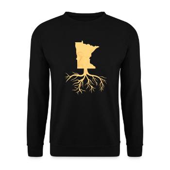 Wurzeln Minnesota Design für stolze Minnesotaner - Unisex Pullover - Schwarz - Vorne - Alina (178cm) & Michal (187cm)