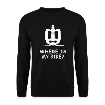 Bicycle Bike Cyclist "Bike-Face" Bicycle Pedals - Unisex Sweatshirt - black - Front - Alina (178cm) & Michal (187cm)