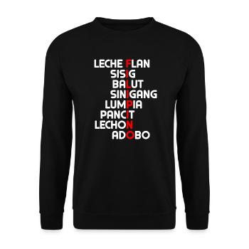 Philippinen Food Design für stolze Pinoys - Unisex Pullover - Schwarz - Vorne - Alina (178cm) & Michal (187cm)