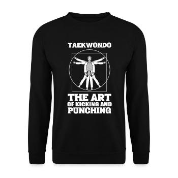 Treten und schlagen Taekwondo Praktiker - Unisex Pullover - Schwarz - Vorne - Alina (178cm) & Michal (187cm)