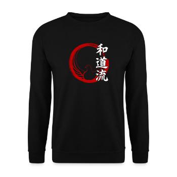 Wado Ryu Karate Kampfkünste Dojo Kimono Gym - Unisex Pullover - Schwarz - Vorne - Alina (178cm) & Michal (187cm)