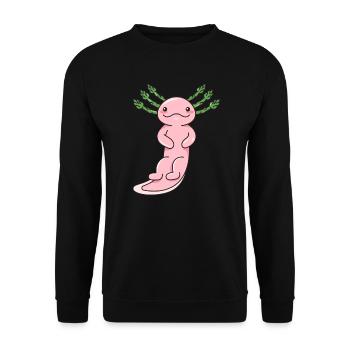 Axolotl Spargel Design für Axolotl-Liebhaber - Unisex Pullover - Schwarz - Vorne - Alina (178cm) & Michal (187cm)