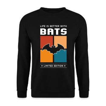Bats - Unisex Pullover - Schwarz - Vorne - Alina (178cm) & Michal (187cm)
