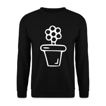 Plant drawing nature sketch white - Unisex Sweatshirt - black - Front - Alina (178cm) & Michal (187cm)