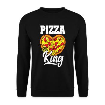 Funny Pizza Lover Pizza King Foodie - Unisex Sweatshirt - black - Front - Alina (178cm) & Michal (187cm)
