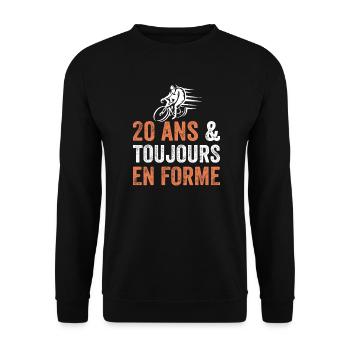 Cadeau anniversaire 20 ans Vélo - Sweat-shirt Unisexe - noir - Devant - Alina (178cm) & Michal (187cm)