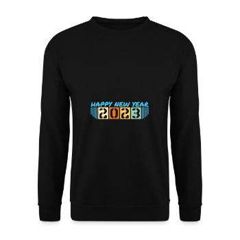 Joyeux Nouvel An 2023 Réveillon du Nouvel An Noël - Sweat-shirt Unisexe - noir - Devant - Alina (178cm) & Michal (187cm)