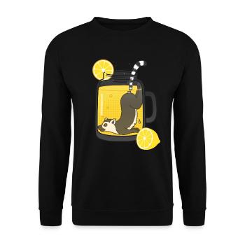 Lemurnade - Un lémurien se livre à la limonade - Sweat-shirt Unisexe - noir - Devant - Alina (178cm) & Michal (187cm)