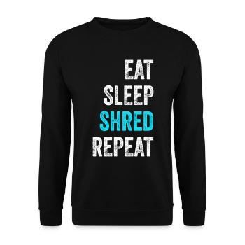 EAT SLEEP SHRED Snowboard Shirt Gift - Unisex Sweatshirt - black - Front - Alina (178cm) & Michal (187cm)