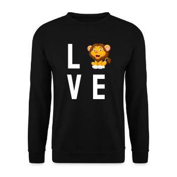 Predator Love Africa Safari Animal Gift Lion - Sweat-shirt Unisexe - noir - Devant - Alina (178cm) & Michal (187cm)