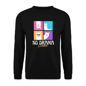 No drama llama - Unisex Sweatshirt - black - Front - Alina (178cm) & Michal (187cm)