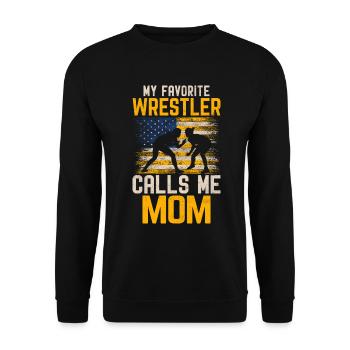 Mon lutteur préféré m’appelle maman - Sweat-shirt Unisexe - noir - Devant - Alina (178cm) & Michal (187cm)