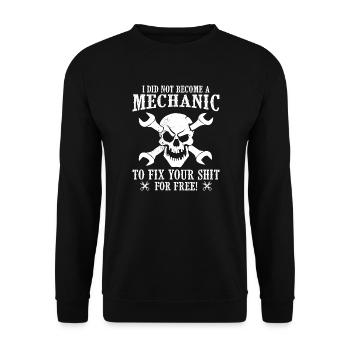 Mechanic to fix not for free - Unisex Sweatshirt - black - Front - Alina (178cm) & Michal (187cm)
