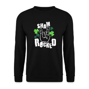 Shamrock St Patricks - Unisex Sweatshirt - black - Front - Alina (178cm) & Michal (187cm)