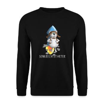 Lustige Rakete - Abheben - Start - Unisex Pullover - Schwarz - Vorne - Alina (178cm) & Michal (187cm)