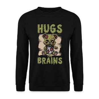 Zombie Teddy Halloween Horror Monster Hugs - Unisex Sweatshirt - black - Front - Alina (178cm) & Michal (187cm)