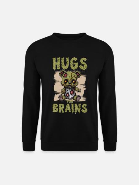 Zombie Teddy Halloween Horror Monster Umarmungen - Unisex Pullover - Schwarz