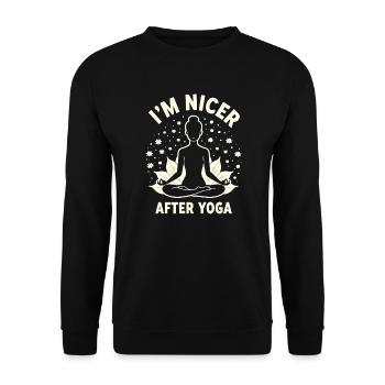 Yoga Amusant - Méditation & Chakra - Sweat-shirt Unisexe - noir - Devant - Alina (178cm) & Michal (187cm)