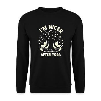 Yoga Amusant - Méditation & Chakra - Sweat-shirt Unisexe - noir - Devant - Alina (178cm) & Michal (187cm)