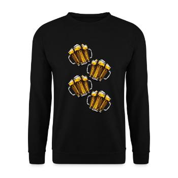 Beer Team Beer Glasses - Unisex Sweatshirt - black - Front - Alina (178cm) & Michal (187cm)
