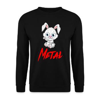 METAL Heavy Metal Death Black Rock Music - Unisex Sweatshirt - black - Front - Alina (178cm) & Michal (187cm)