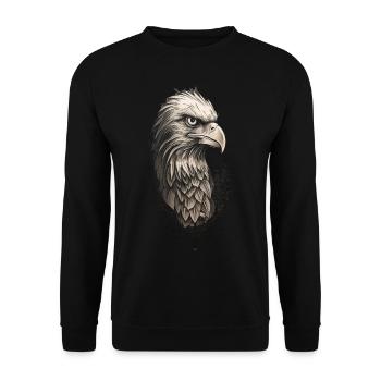 Adler - König der Lüfte - Unisex Pullover - Schwarz - Vorne - Alina (178cm) & Michal (187cm)