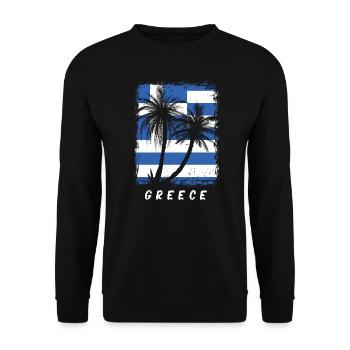 Drapeau de la Grèce Hellas Athènes Drapeau grec - Sweat-shirt Unisexe - noir - Devant - Alina (178cm) & Michal (187cm)