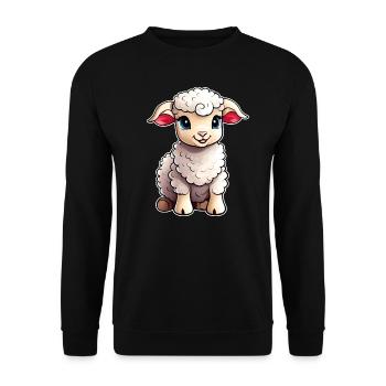 Niedliches kleines Lämmchen - Unisex Pullover - Schwarz - Vorne - Alina (178cm) & Michal (187cm)