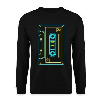 80s 90s Cassette Mixtape Retro Funny - Sweat-shirt Unisexe - noir - Devant - Alina (178cm) & Michal (187cm)
