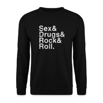 Sex & Drugs & Rock & Roll - Unisex Pullover - Schwarz - Vorne - Alina (178cm) & Michal (187cm)